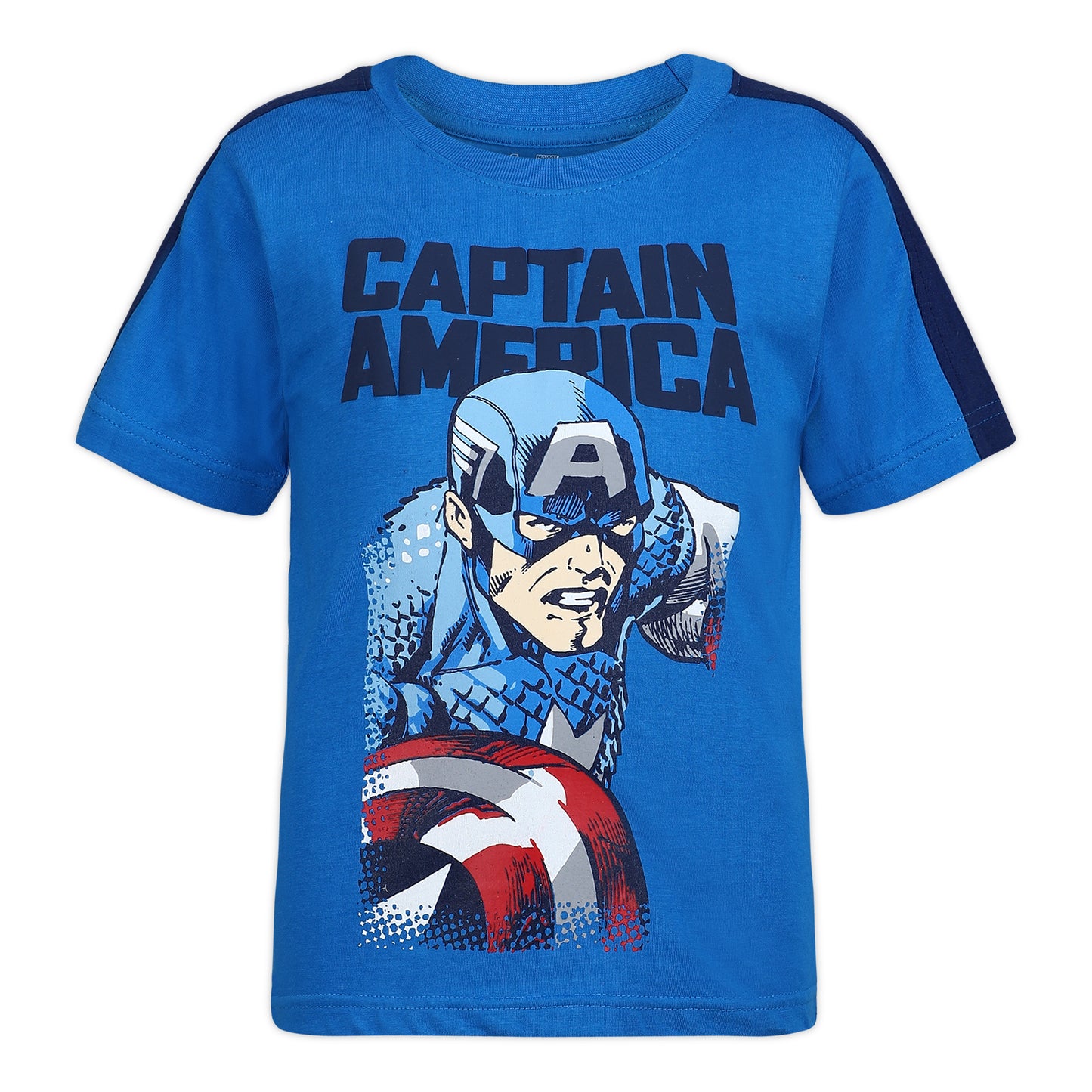 Marvel Avengers Captain America, Hulk and Iron Man Boys’ 4 Pack T-Shirt for Toddler and Little Kids - Navy/Blue/Green/Red
