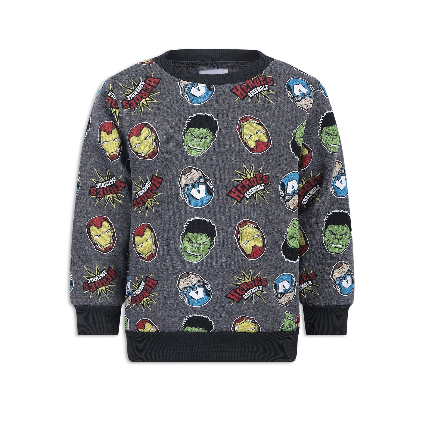Marvel Avengers Boys Captain America, Ironman and Hulk 2 Piece Sweatshirt and Jogger Set for Toddlers and Little Kids - Grey