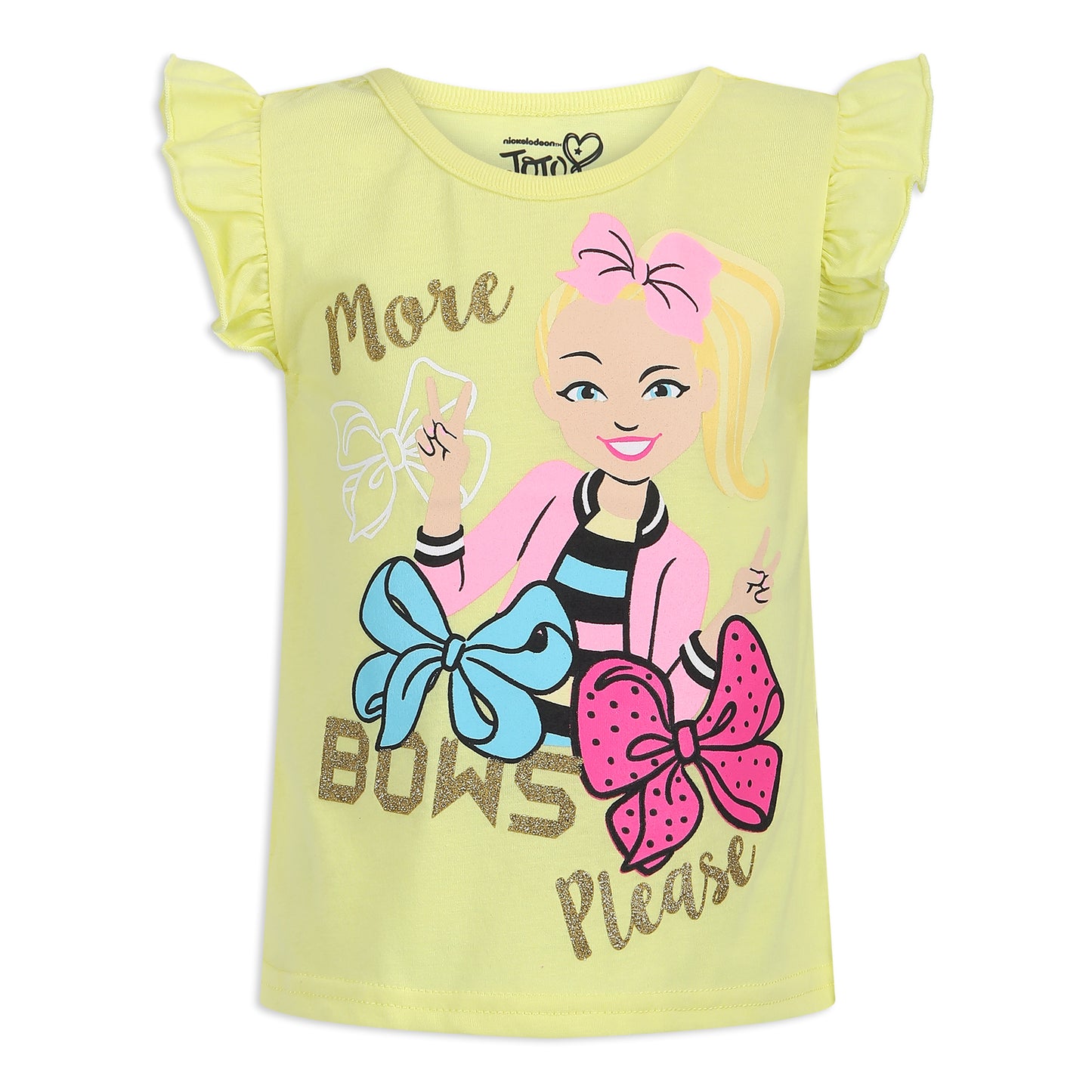 Nickelodeon Jojo Siwa Girls 3 Piece T-Shirt, Tank Top and Shorts Set for Little Kids – Pink/Yellow