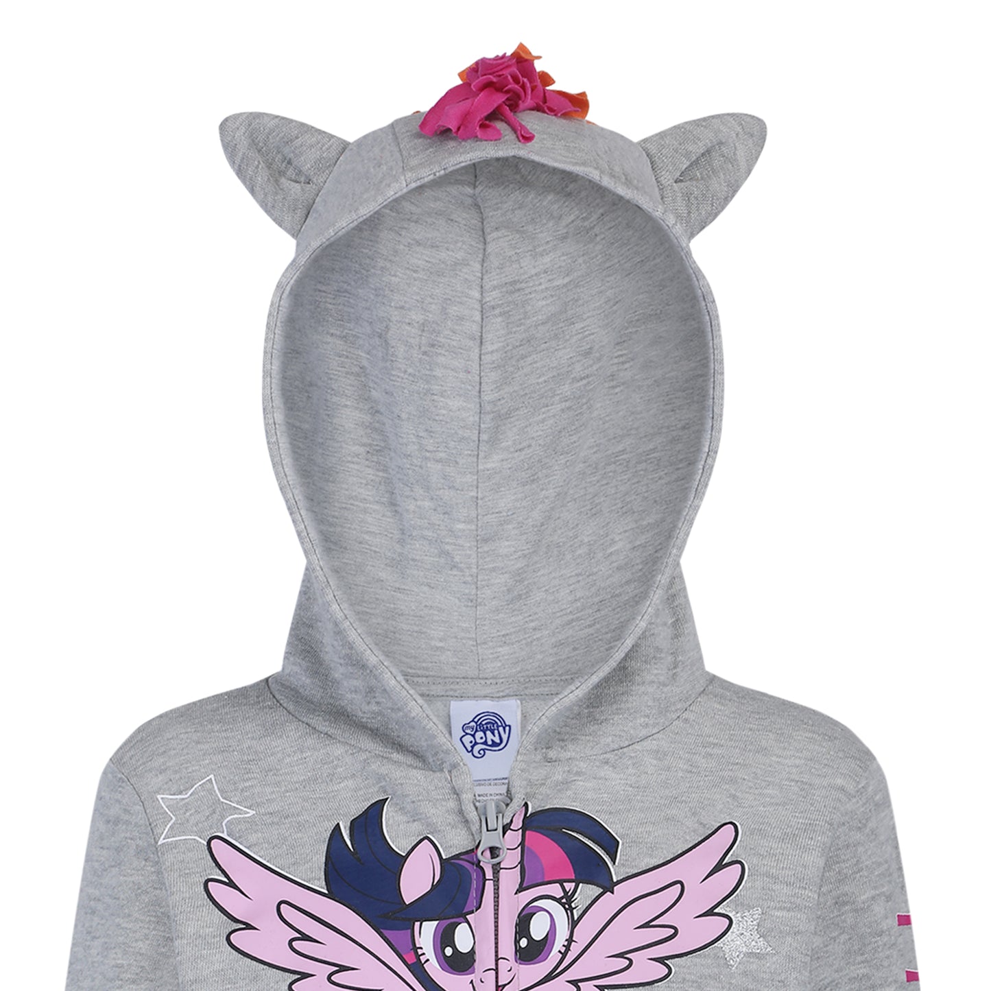 My Little Pony Girl's Roleplay Hoodie with 3D Ears Grey