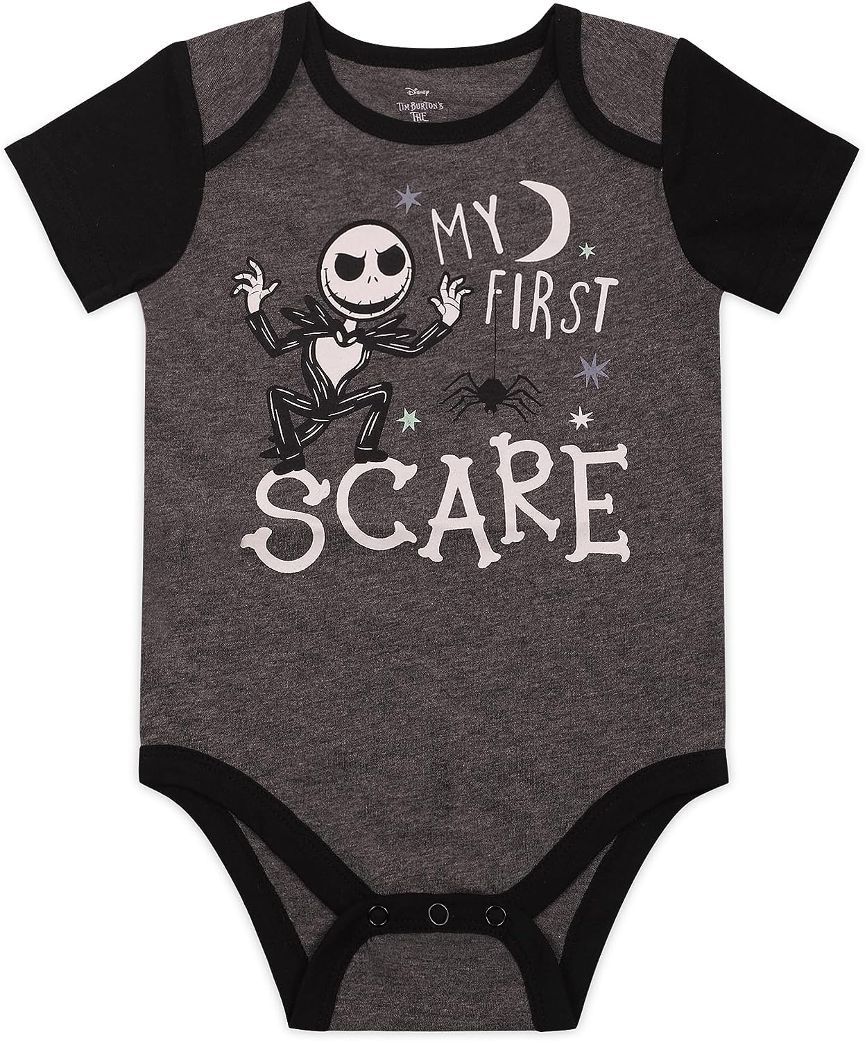 Disney Nightmare Before Christmas Boys? Jack Skellington 3 Pack Bodysuits for Infant ? Grey