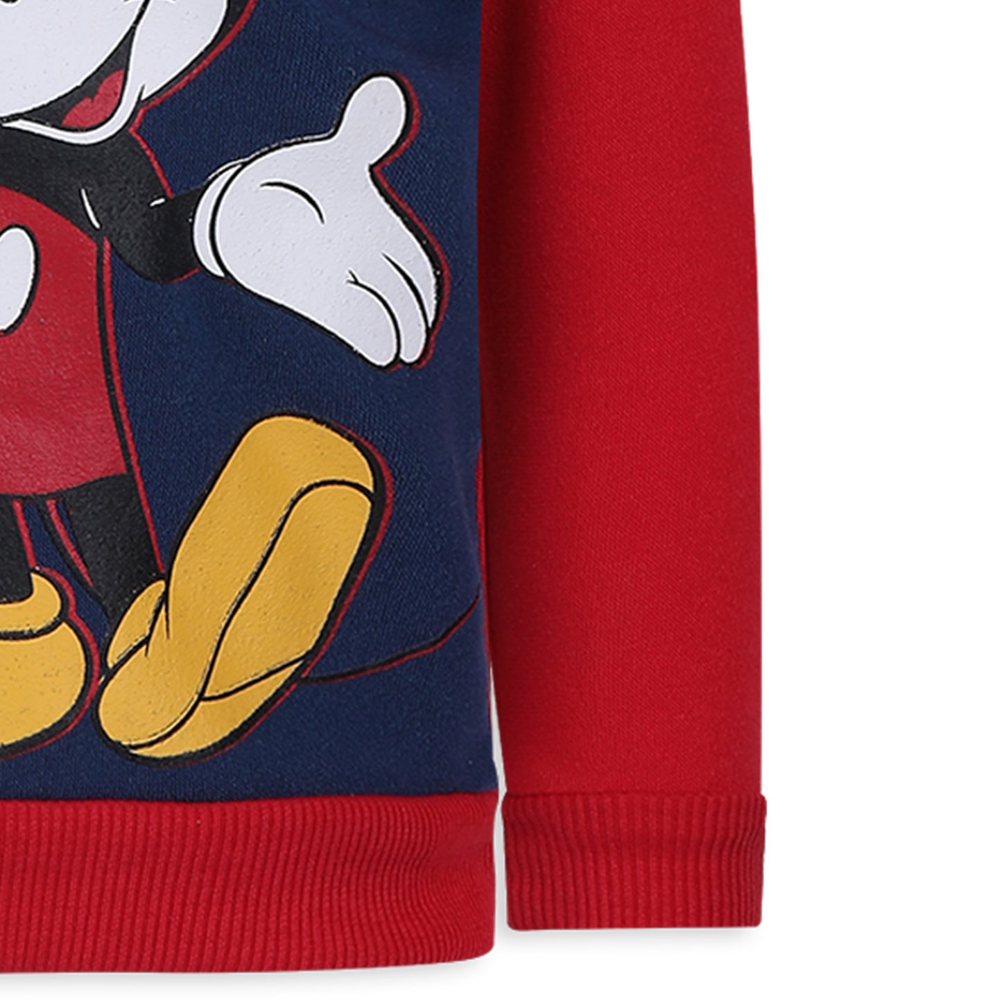 Disney Boy's Mickey Mouse Half Zip Pullover Fashion Hoodie, Black/Red/Blue