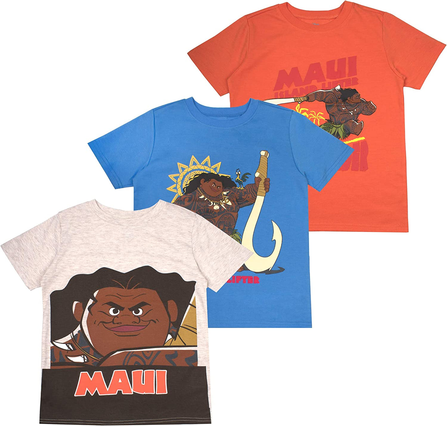 Disney Moana Toddler Boys' T-Shirt (Pack of 3) Orange
