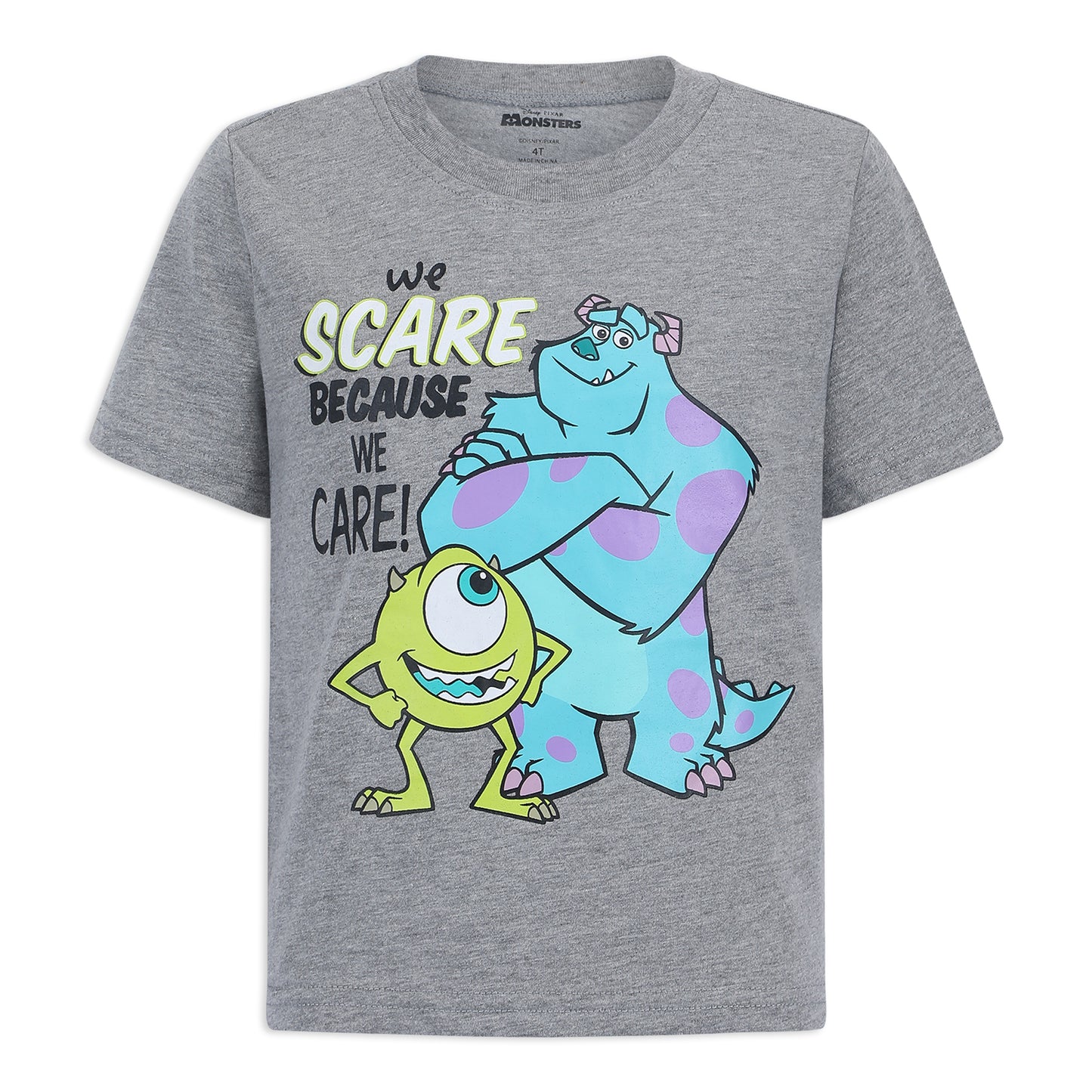 Disney Monsters Inc. Toddler Boys' T-Shirt (Pack of 3) Grey
