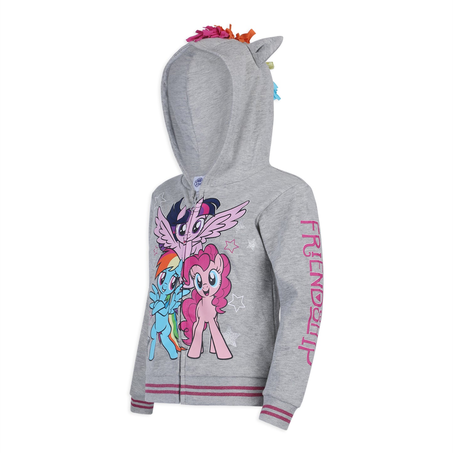 My Little Pony Girl's Roleplay Hoodie with 3D Ears Grey