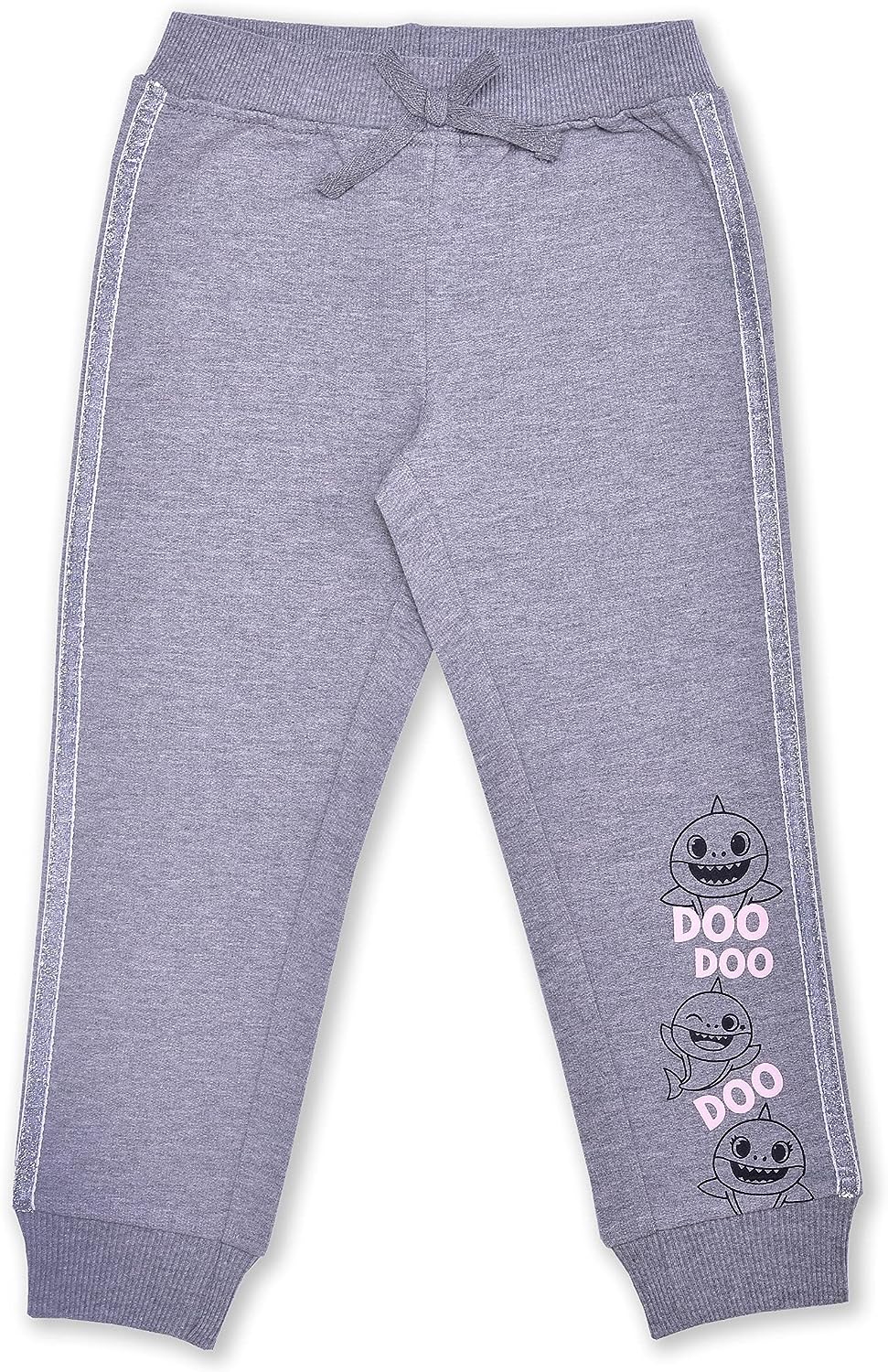 Nickelodeon Baby Shark 2 Pack Jogger Sweatpants for Girl, Toddler - Pink/Grey
