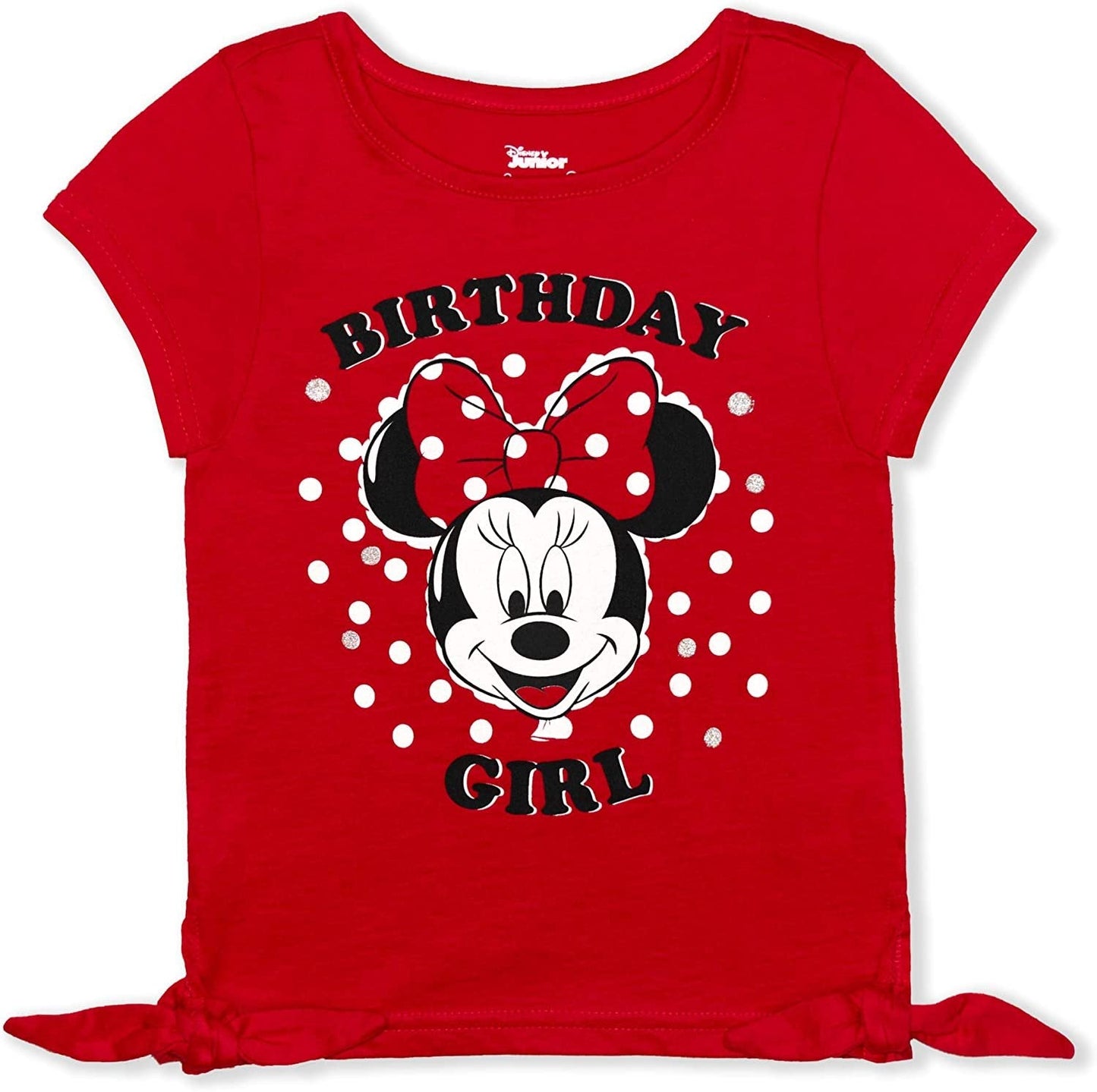 Disney Minnie Mouse and Mickey Mouse Girls’ Birthday Party T-Shirt for Toddler and Little Kids – Blue or Pink or Red