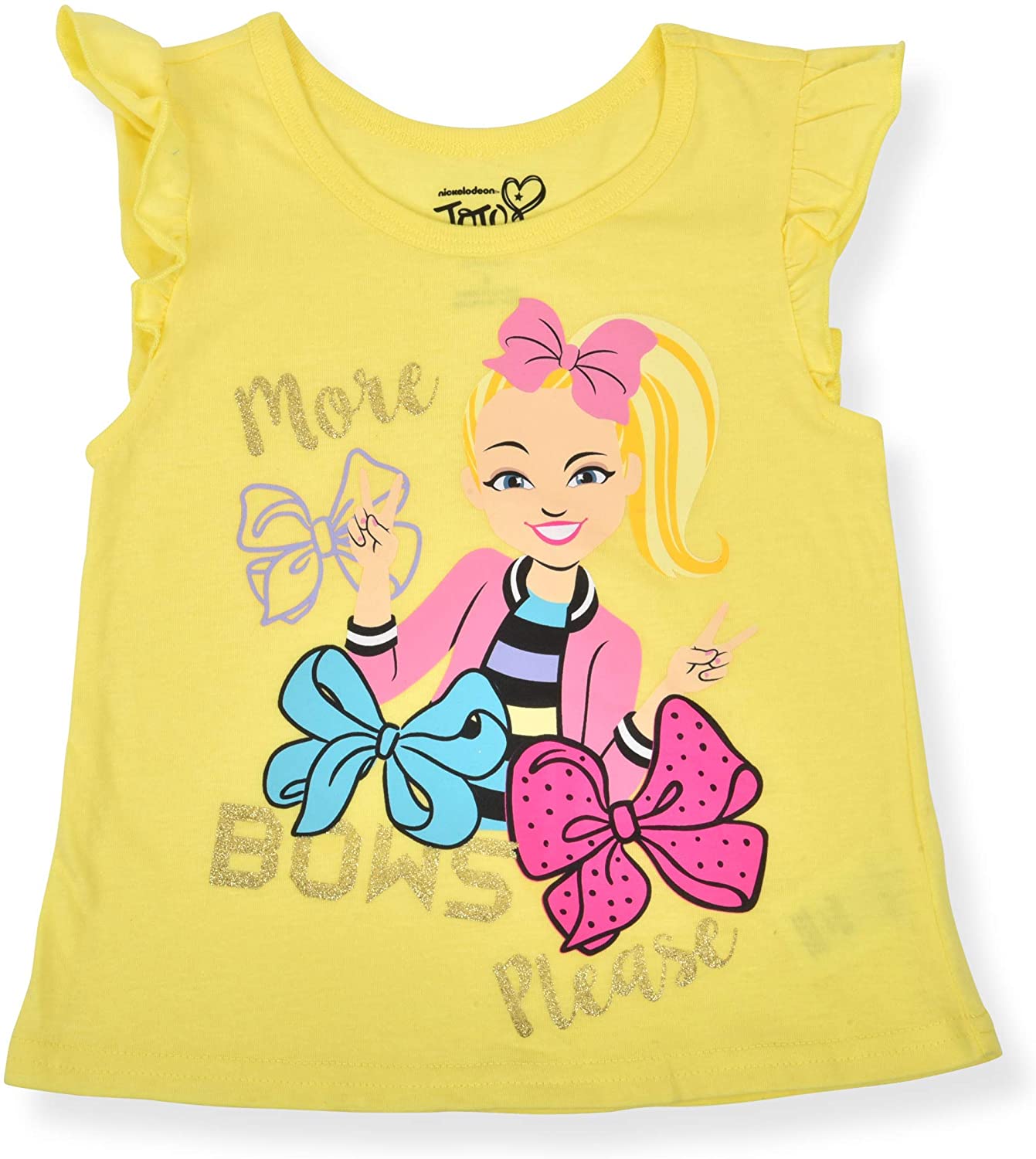 Nickelodeon Jojo Siwa Girls 3 Piece T-Shirt, Tank Top and Shorts Set for Little Kids – Pink/Yellow