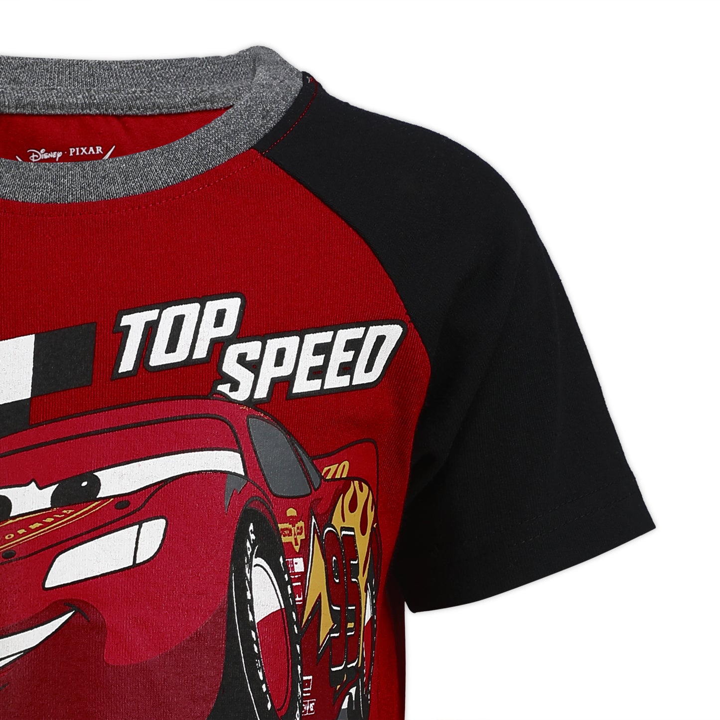 Disney Cars Lightning McQueen Boys’ Short Sleeve T-Shirt and Shorts Set for Toddler and Little Kids – Red/Grey