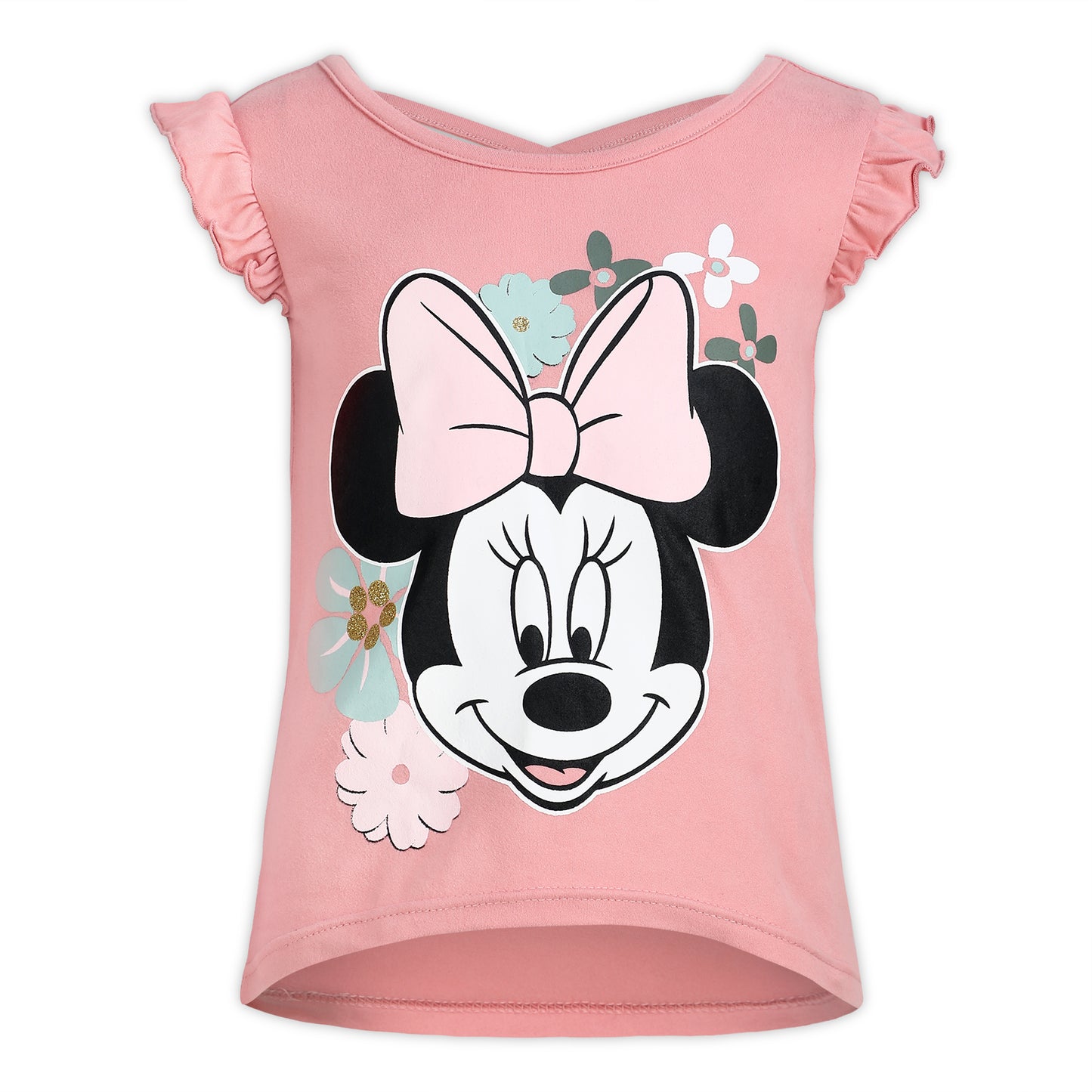 Disney Minnie Mouse Girls’ Tank Top, T-Shirt, Short, Legging and Scrunchie Set for Toddler and Little Kids