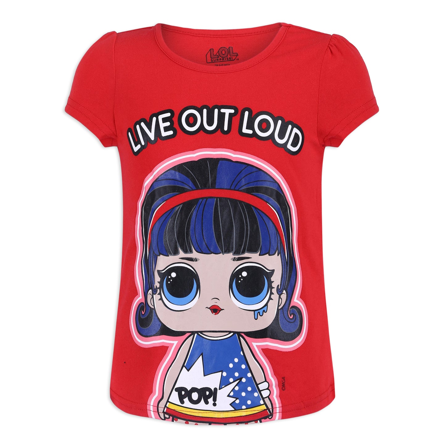 L.O.L. Surprise! Dolls Girls’ Short Sleeve Shirt 4 Pack for Little and Big Kids – Grey/Pink/Red/Blue