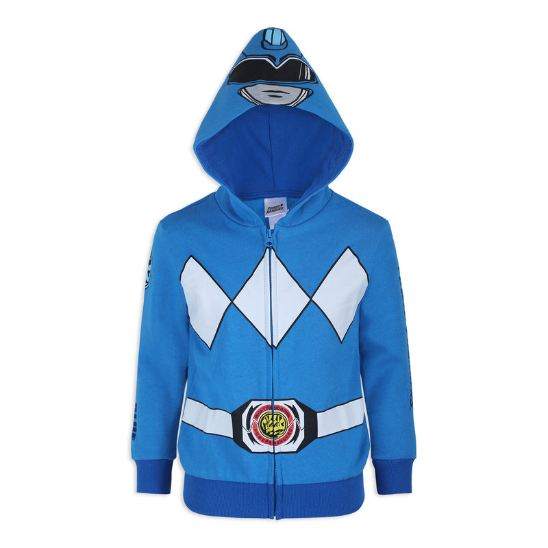 Hasbro Power Rangers Boys’ Zip Up Hoodie for Little Kids – Blue/Red