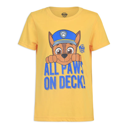 Nickelodeon Paw Patrol Chase, Marshall and Rubble Boys’ 3 Pack T-Shirts for Toddler and Little Kids – Blue/Yellow/Navy