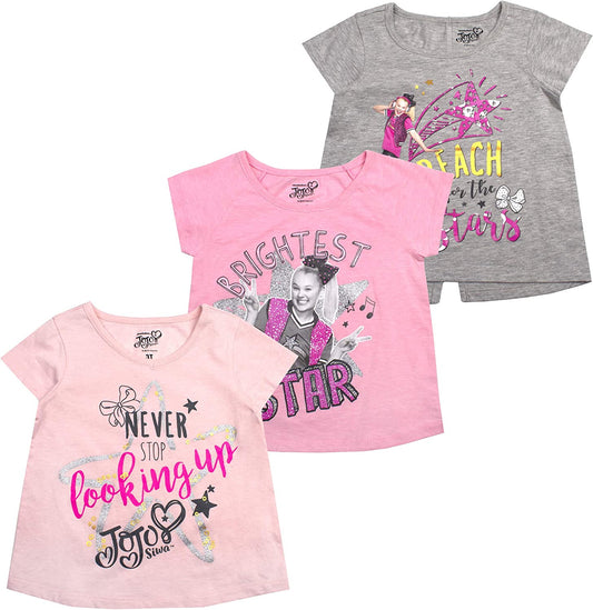 Nickelodeon Jojo Siwa Girls and Toddlers 3-Pack T-Shirts