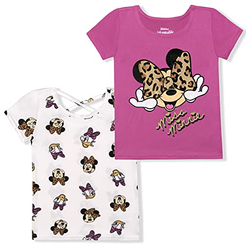 Disney Girl's 2 Pack Minnie Mouse Short Sleeves Tee Shirt Set