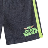 Star Wars Boys Baby Yoda Hooded T-Shirt, T-Shirt and Short Set for Toddler and Little Kids - Green/Grey