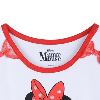 Disney Minnie Mouse Girls’ Birthday Dress for Toddler and Little Kids – Pink or Red/White