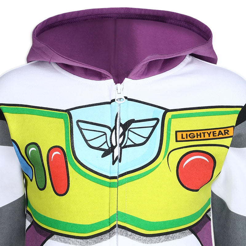 Disney Toy Story Boys’ Buzz Lightyear Zip Up Hoodie for Toddler and Little Kids – Multicolor