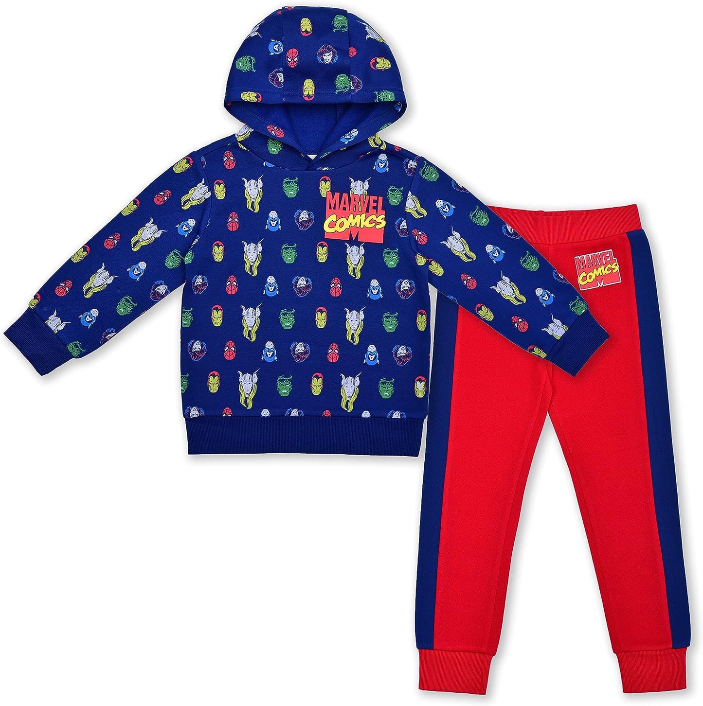 Marvel Comics Avengers Boys Hoodie and Jogger Pants Set for Toddlers and Little Kids ? Red/Navy