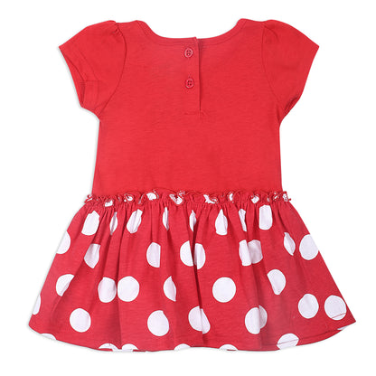 Disney Minnie Mouse Girls 2 Pack Dresses with a Bow for Toddler and Little Kids - Red
