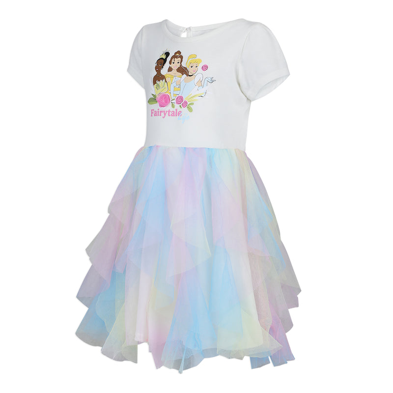 Disney Princess Girls Dress for Toddler and Big Kids - Off White