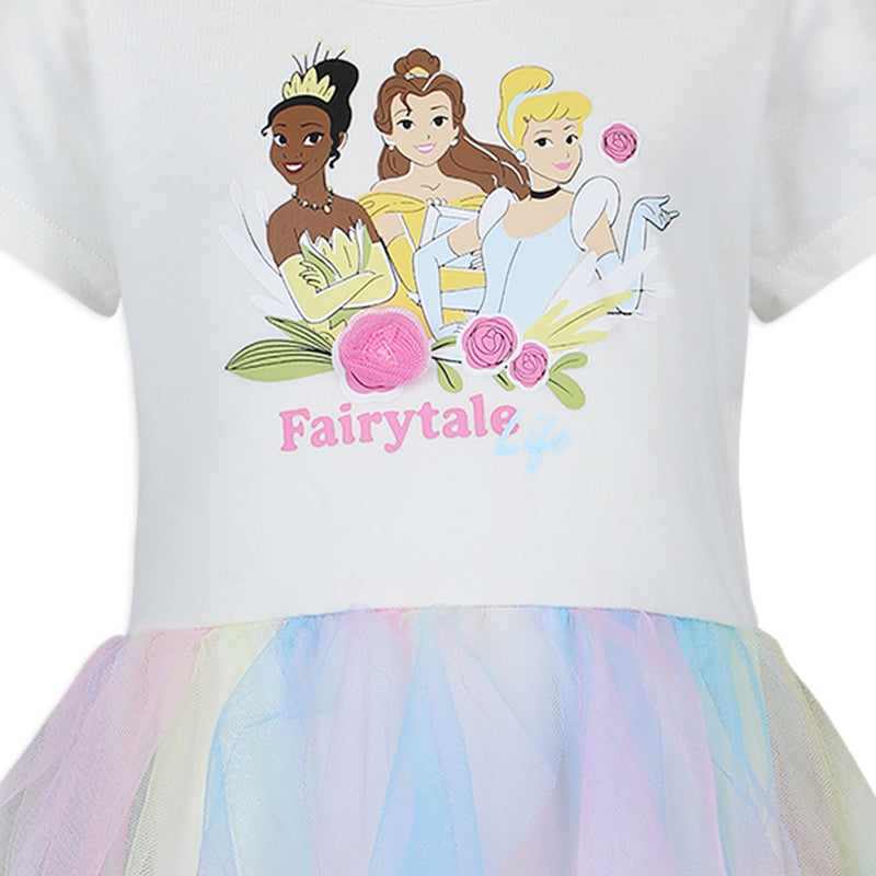 Disney Princess Girls Dress for Toddler and Big Kids - Off White