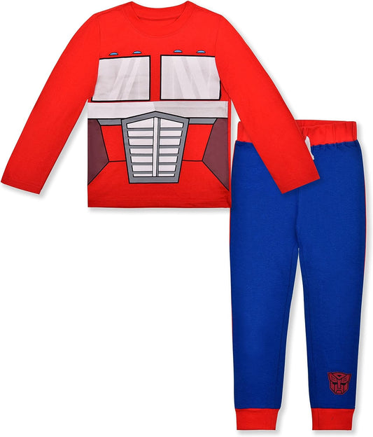 Hasbro Transformers Boys? Long Sleeve Shirt and Jogger Pants Set for Little Kids - Red/Navy/Yellow/Grey