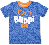 Blippi Boys Short Sleeve T-Shirt for Infant and Toddler - Blue/Orange