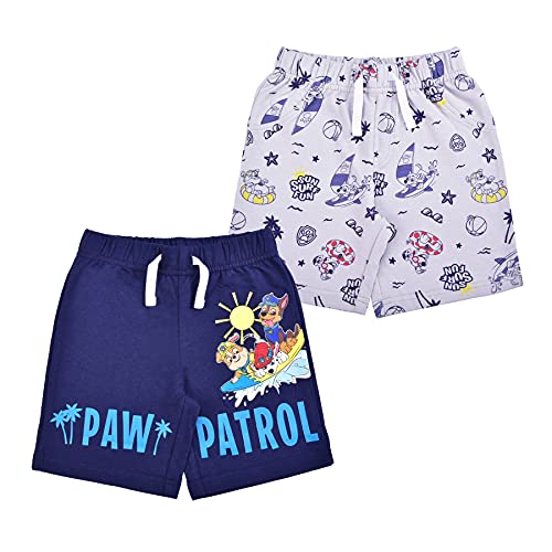 Nickelodeon Paw Patrol 2 Pack Shorts Set for Boys, Blue and Gray