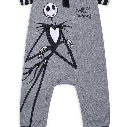 Disney Nightmare Before Christmas Boys’ Coverall Bodysuit and Short Sleeve Bodysuit for Newborn and Infant – Grey