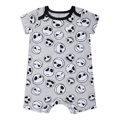 Disney Nightmare Before Christmas Boys’ Coverall Bodysuit and Short Sleeve Bodysuit for Newborn and Infant – Grey