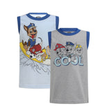 Nickelodeon Paw Patrol Marshall, Rubble and Chase Boys’ Tank 2 Pack for Toddler and Little Kids – Grey/White