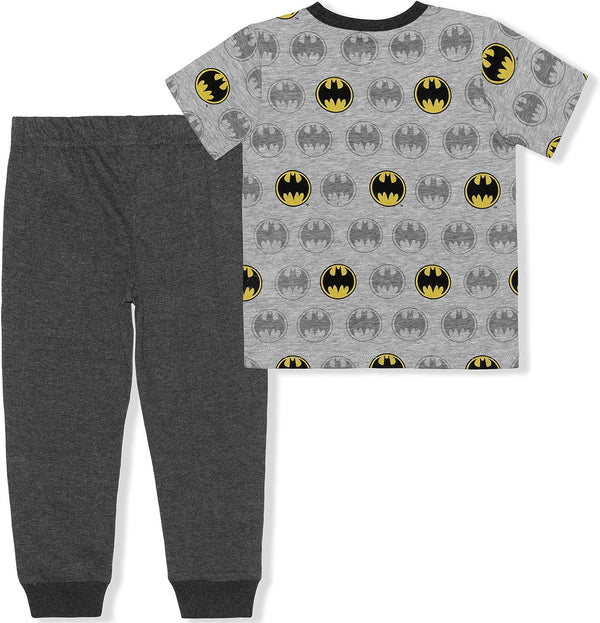 BATMAN Boys? T-Shirt and Jogger Pants Set for Toddler and Little Kids ? Grey