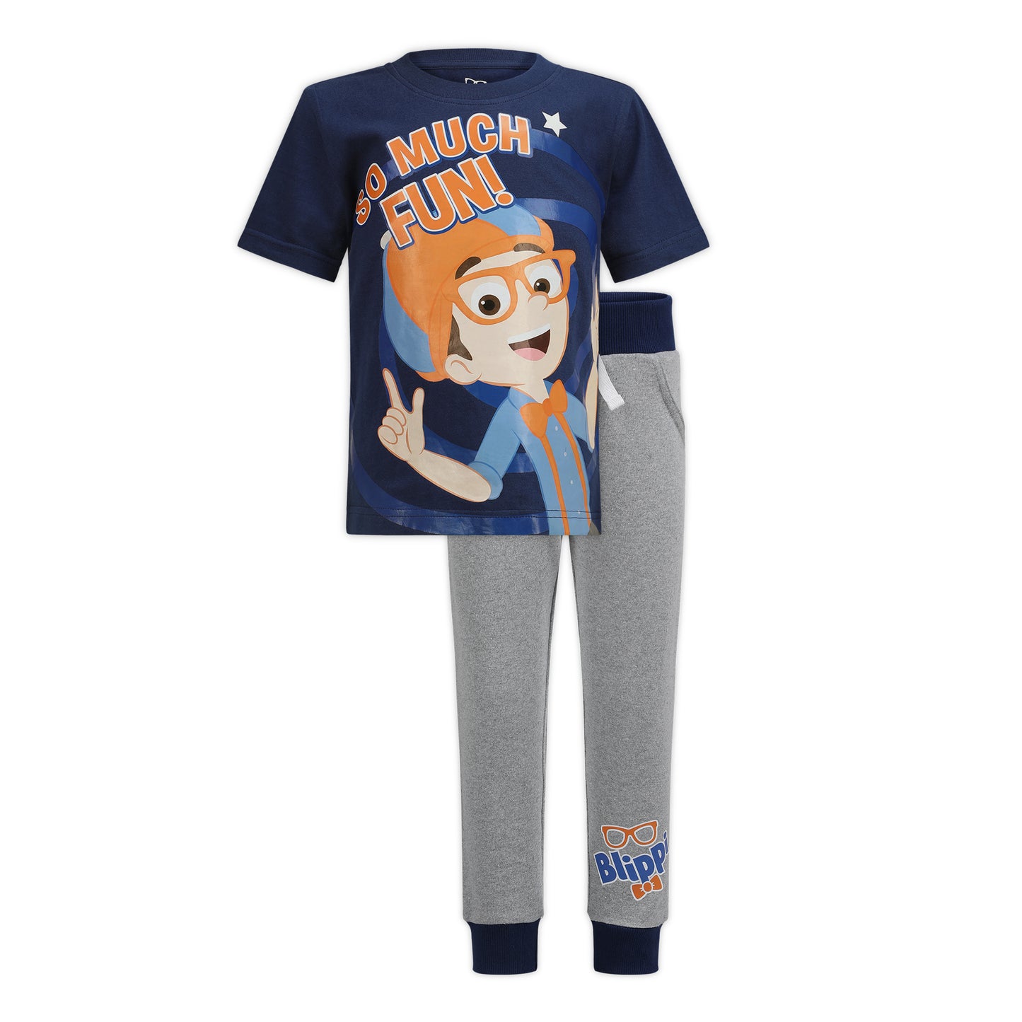 Blippi Boys’ T-Shirt and Jogger Pant Set for Little Kids – Navy/Grey