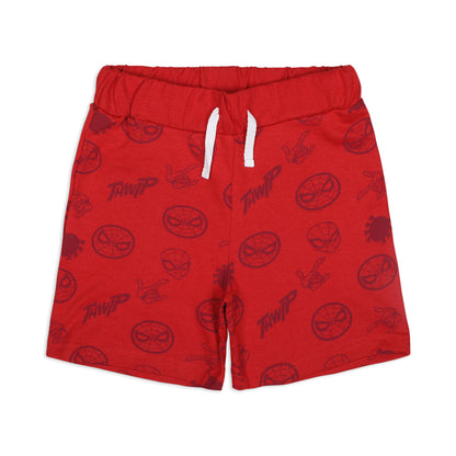 Marvel Avengers Spiderman Boys’ Shorts with Drawstring 2 Pack for Toddler and Little Kids – Grey/Red/Blue