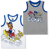 Nickelodeon Paw Patrol Marshall, Rubble and Chase Boys’ Tank 2 Pack for Toddler and Little Kids – Grey/White