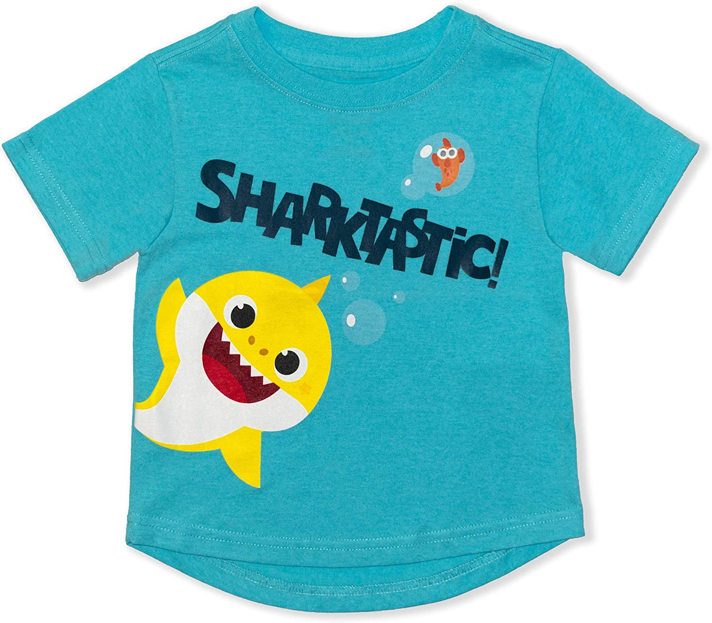 Nickelodeon Baby Shark Boy's Tee, Sharktastic! Crewneck Shirt, Light Blue