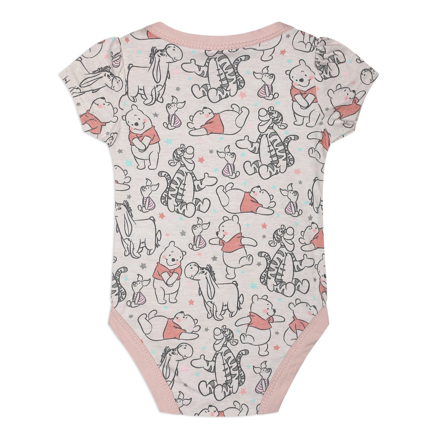 Disney Girls’ Dumbo, Princess Or Winnie The Pooh 3 Pack Bodysuit for Newborn – Pink/Grey or Pink/Green/Grey or Pink/Beige
