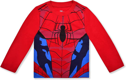 Marvel Spiderman Boys? Long Sleeve Shirt and Jogger Pant Set for Toddlers ? Red/Blue