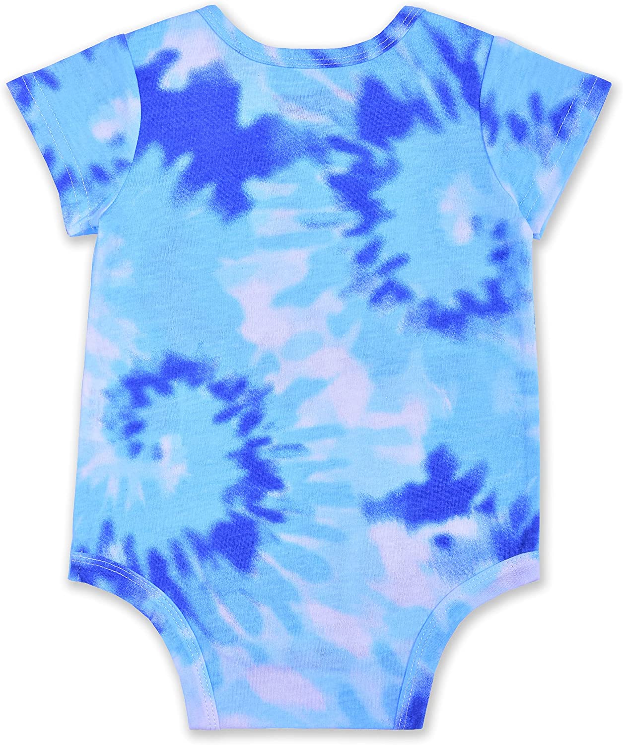 10 Threads Boy's Name Printed Short Sleeve Creeper, Blue Tie Dye