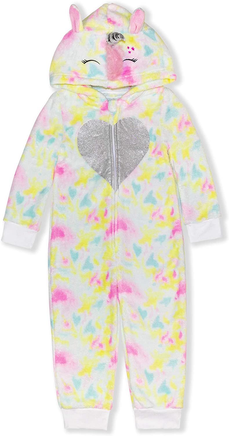 Sweet Dreams By Young Hearts Girls’ Hooded Zip Up Long Sleeve Romper for Little and Big Kids – White