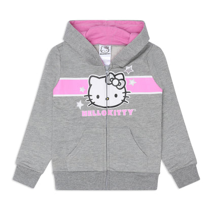 Hello Kitty Girls’ Zip Up Hoodie and Jogger Set for Infant, Toddler, Little and Big Kids – Grey