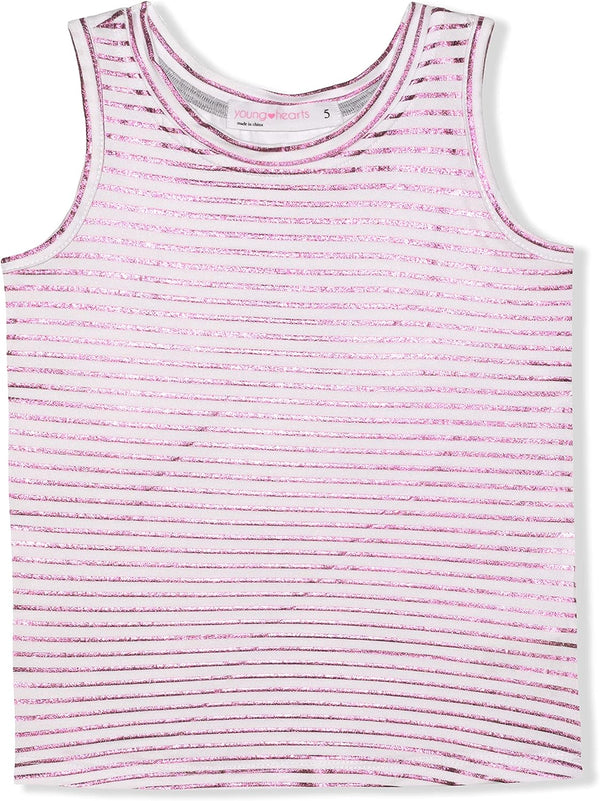 Young Hearts Magical Unicorn Girls? 3 Pack Tank Top for Toddler, Little and Big Kids ? Pink/Grey