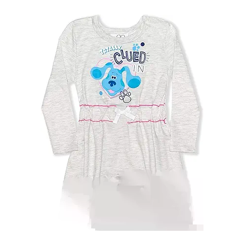 Nickelodeon Blue?s Clues Girls? Long Sleeve Dress for Toddler - Grey