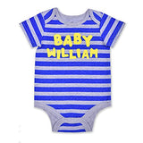 10 Threads “Baby Liam” Boys’ Short Sleeve Bodysuit for Newborn and Infant – Blue/Grey