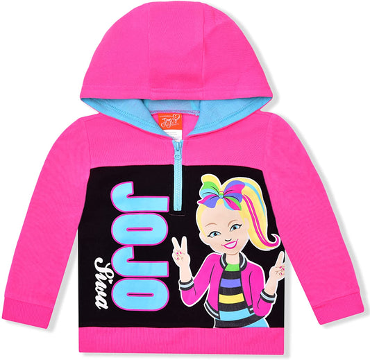 Nickelodeon Jojo Siwa Girls’ Half Zip Up Hoodie for Toddler and Little Kids – Pink