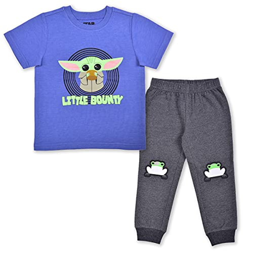 Star Wars’ 2 Piece Jogger Set for Boys, Baby Yoda Short Sleeve Shirt and Sports Pants