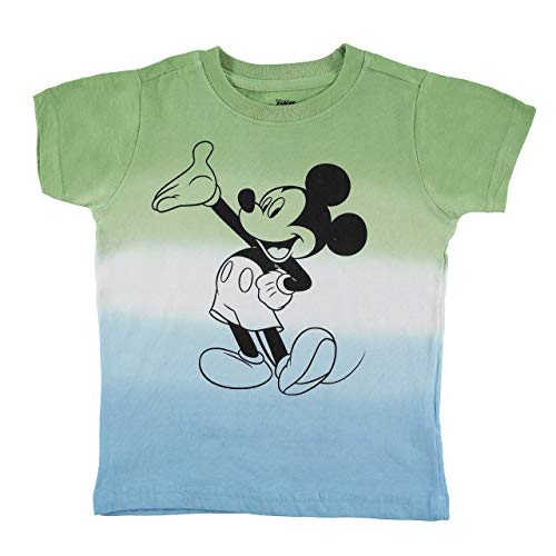 Disney Mickey Mouse Boys T-Shirt for Toddlers and Little Kids – Green/Red/Grey/Blue/Yellow