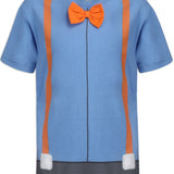 Blippi Boys’ Roleplay T- Shirt and Hat Set for Toddler, Little and Big Kids – Blue/Orange