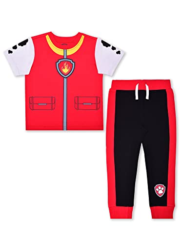 Nickelodeon Paw Patrol Boys Chase, Marshall and Rubble T-Shirt and Jogger Pants Set for Toddler and Little Kids